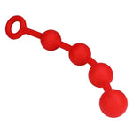 O Beads Silicone Anal Beads in Red