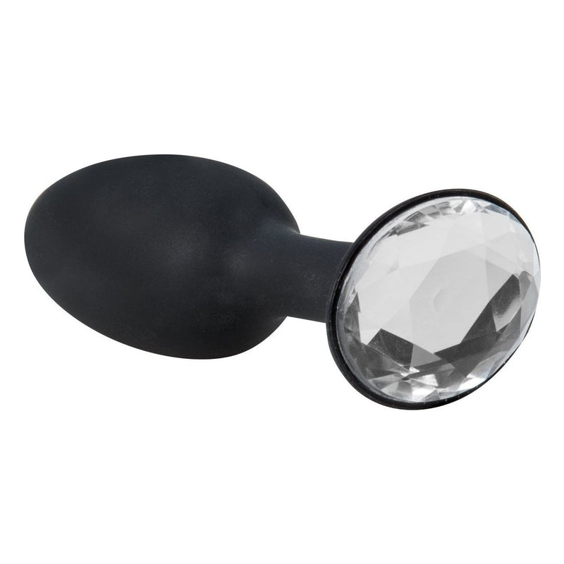 Crystal Amulet Small Silicone Butt Plug in Black