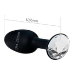 Crystal Amulet Large Silicone Butt Plug in Black