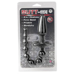 Butt-On 2-in-1 Butt Plug & Booty Beads in Black