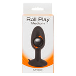 Roll Play Medium Silicone Butt Plug in Black