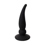 Stumpy Thumpers Curved Horn Silicone Butt Plug 4.5" in Black