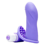 The Finger Vibrating Dildo Sleeve 3.5" in Purple