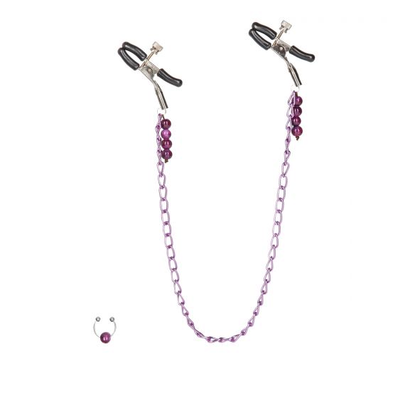 Nipple Play Purple Chain Nipple Clamps - Red Mansion