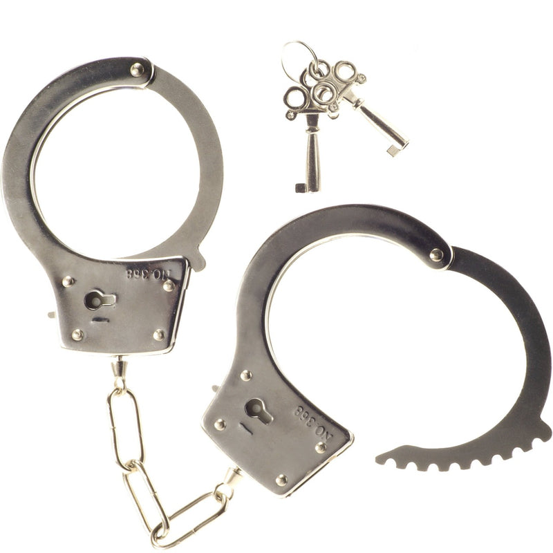 Kinx Heavy Metal Handcuffs in Silver - Red Mansion