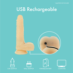 BMS PL Amazing Adam Vibrating & Rotating Ivory Dildo 7" with Remote