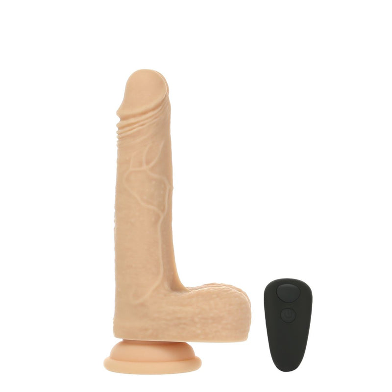 BMS PL Crazy Guy Thrusting, Vibrating & Rotating Ivory Dildo 7" with Remote