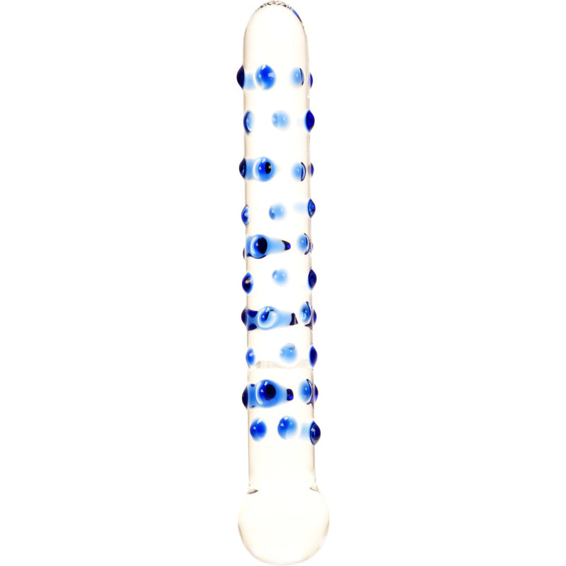 Kinx Dotted Ice Dual Teaser Hand-Blown Glass Dildo - Red Mansion