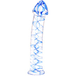 Kinx Spiralled Ice G-Spot Glass Dildo - Red Mansion