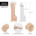 Naked Addiction Vibrating & Rotating 8" Dildo in Ivory