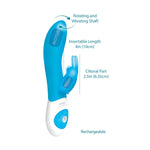 The Rotating Rabbit Vibrator in Aqua Blue - Red Mansion