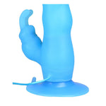 Icy Bunny Silicone Rabbit Vibrator 7" in Blue