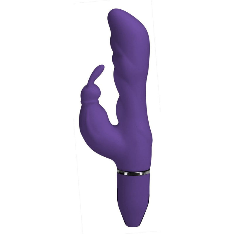 Crazy Performer Ripple Rabbit Vibrator 7" in Purple