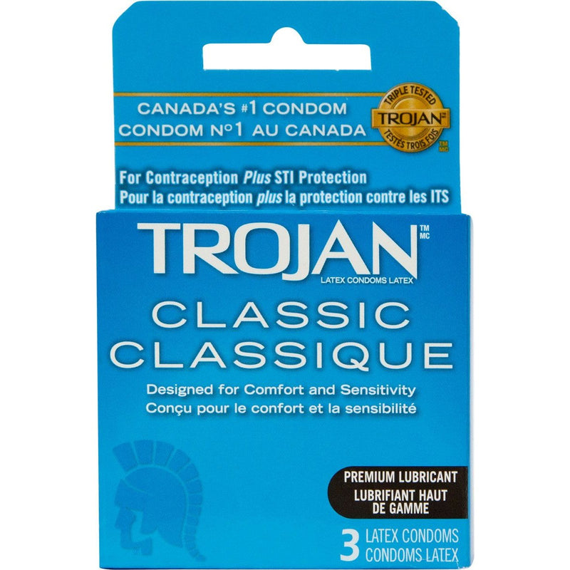 Trojan Classic Latex Condoms in 3 Pack - Red Mansion