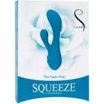 Swan Hug Squeeze Control Rabbit Vibrator in Teal