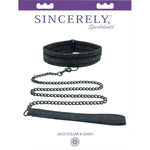 Sincerely Lace Collar & Leash in Black - Red Mansion