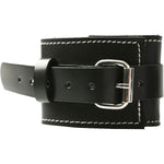 Edge Lined Leather Wrist Restraints in Black - Red Mansion