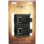 Edge Lined Leather Wrist Restraints in Black - Red Mansion