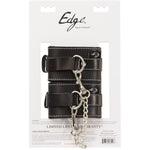 Edge Lined Leather Wrist Restraints in Black - Red Mansion